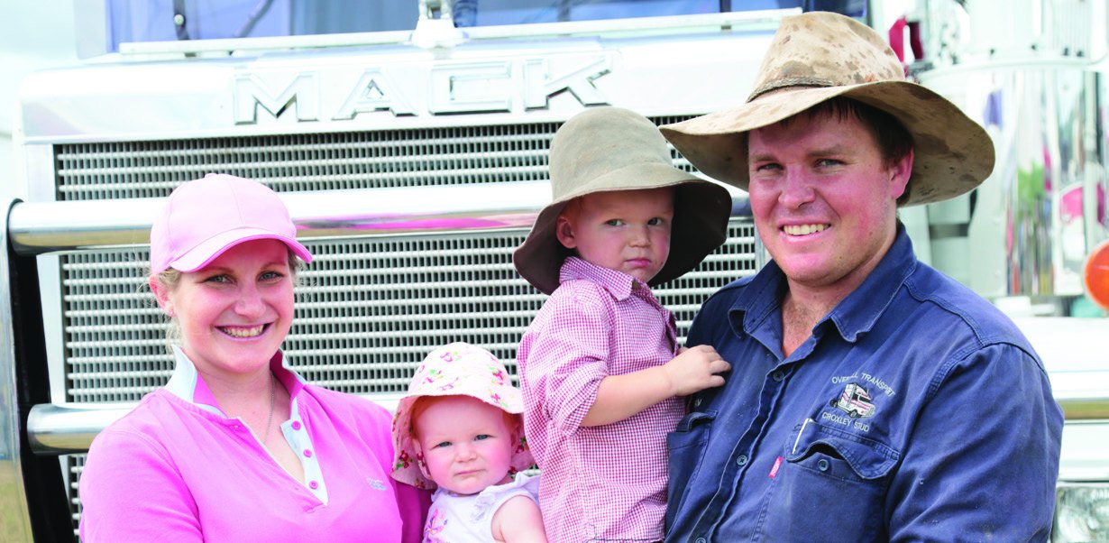 Kilcoy Truck Show 2016 — trucking families and wooden trophies — archive photograph 2